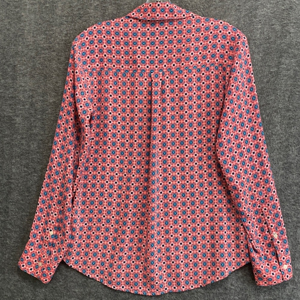 Express The Portofino Shirt Womens S Pink Blue Slim Fit Roll Tab Pockets Office - Picture 5 of 10
